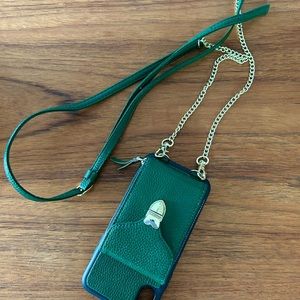 IPhone XR wallet case green. Crossbody.